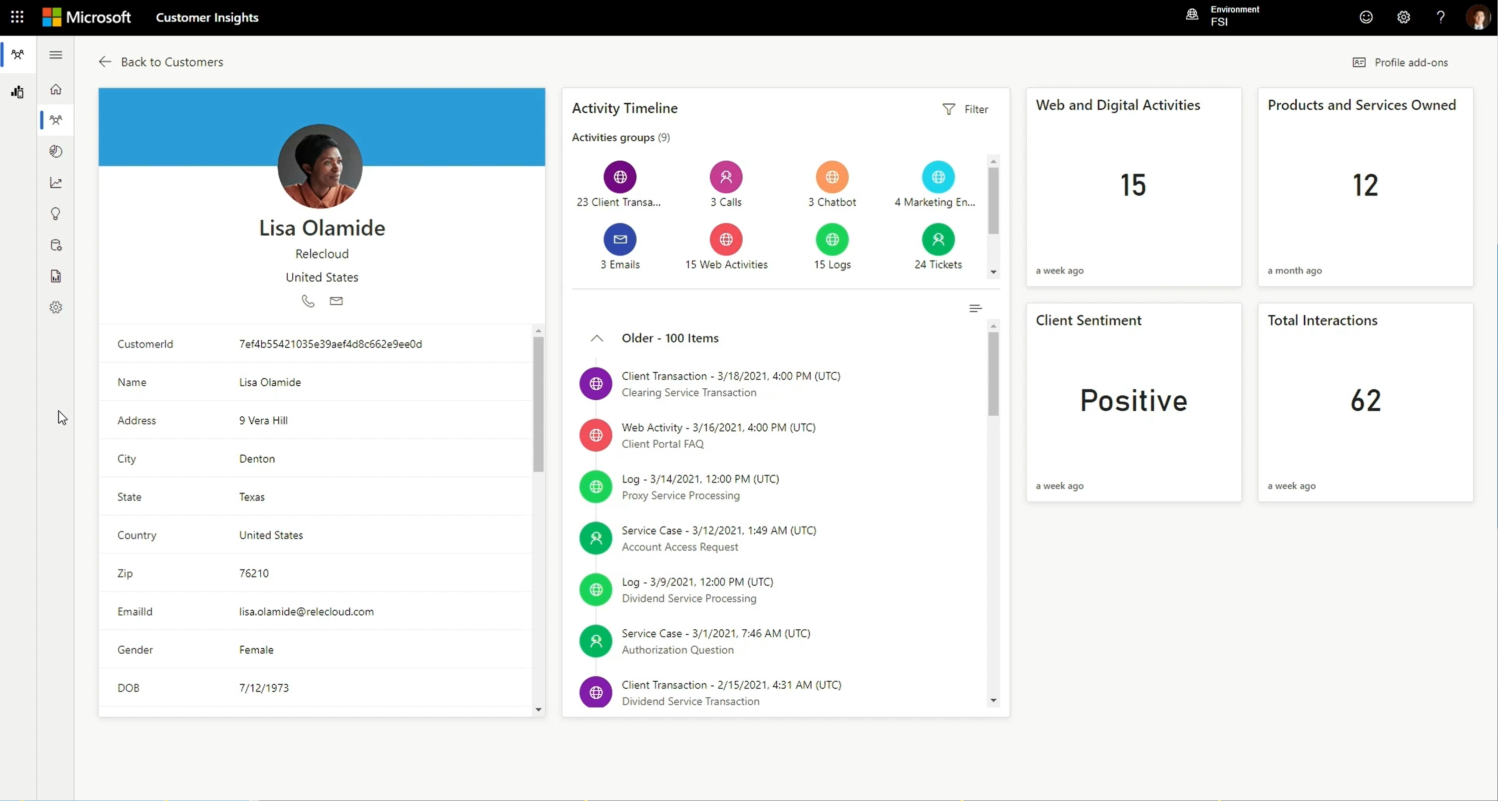 Customer insights for Finance